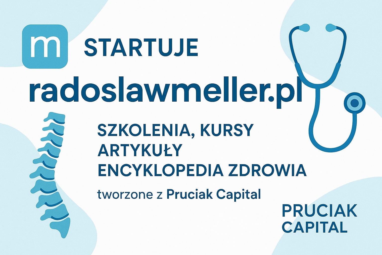 Grafika informacyjna na temat portalu radoslawmeller.pl współtworzonego z pruciakcapital.org